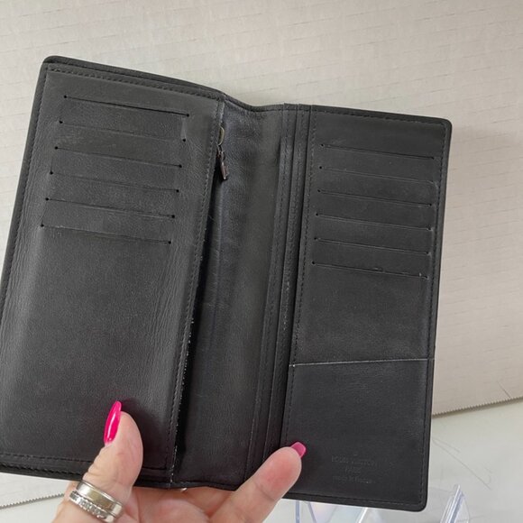 Louis Vuitton Damier Graphite Portefeuille Brazza N62665 Black Wallet - Picture 4 of 7